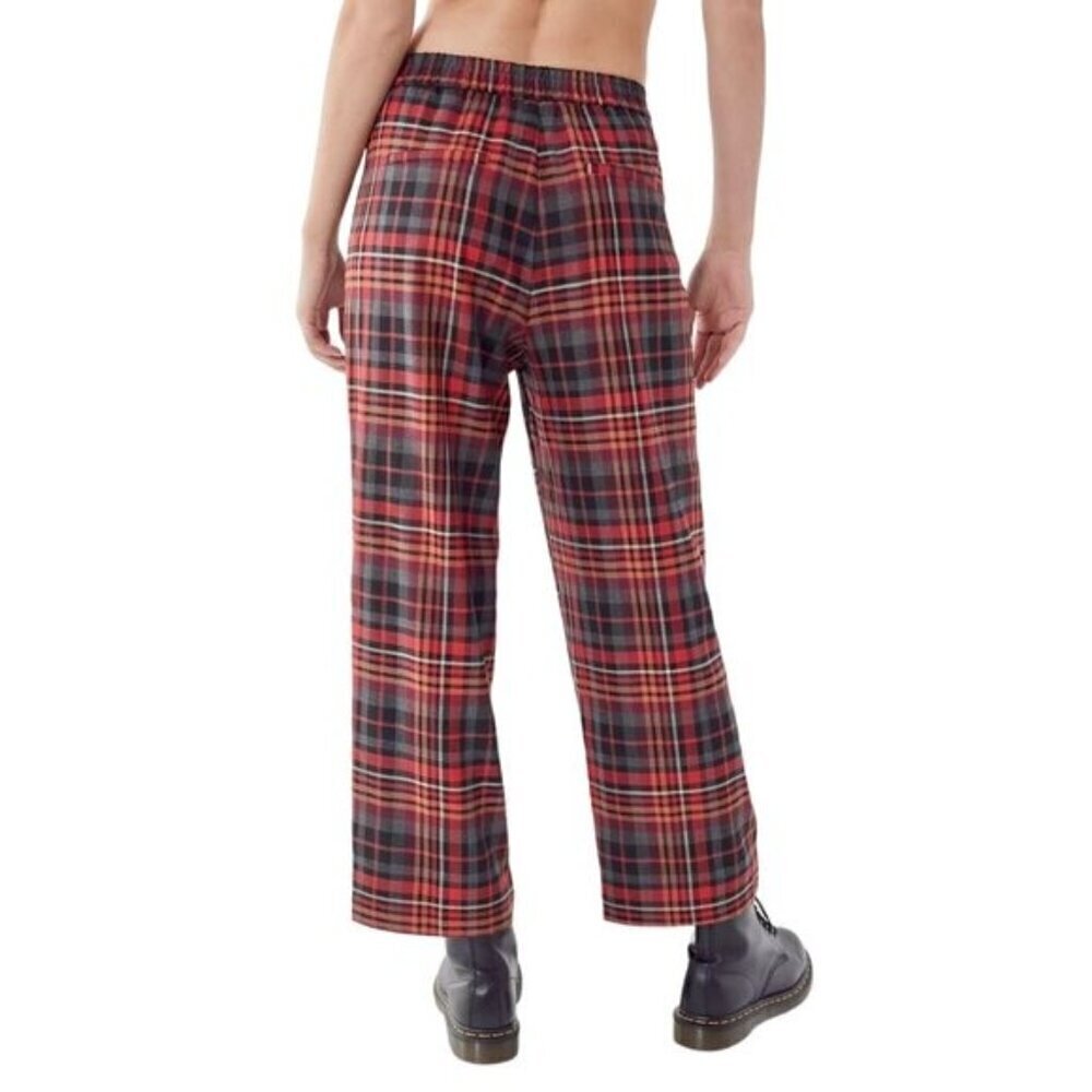 Urban Outfitters Plaid Pull-On Pants Size XS Straight Leg Elastic Waist - Picture 14 of 14